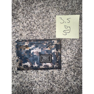 Men's JEMINAL One Size Blue Brown Digital Camo Trifold Wallet